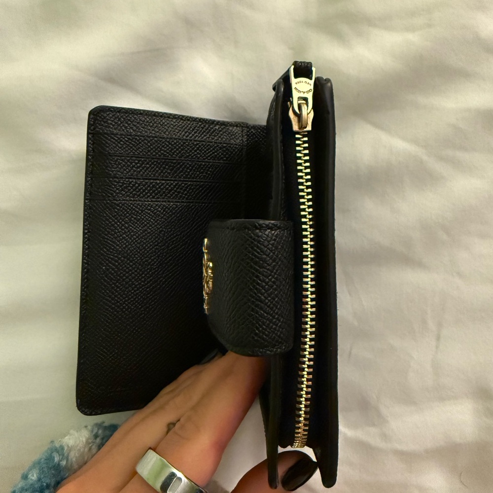 Coach Black Textured Wallet with Gold Logo - Picture 4 of 4